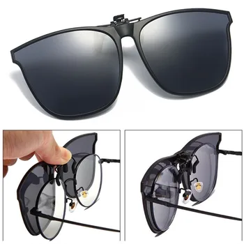Polarized Clip On Sunglasses Men Car Driver Goggles Night Vision Glasses Anti Glare Vintage Square Glasses Oculos 1