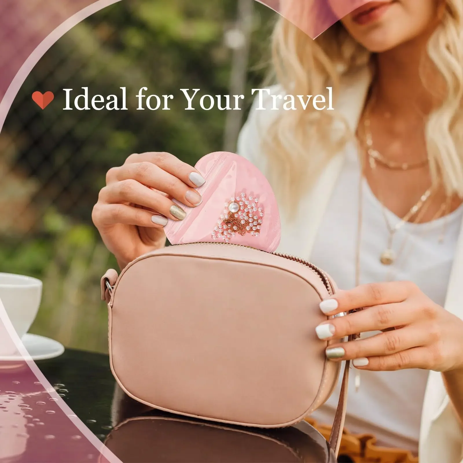 50-200pcs Pink Heart Shaped Packaging Bags Gift Bag Transparent Jewelry Resealable Bag For Valentine's Day Wedding Birthday Gift