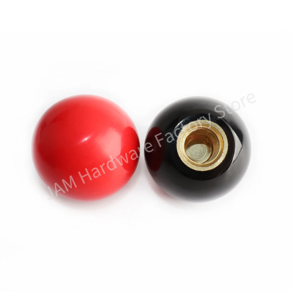 Furniture Knobs M4/M5/M6/M8/M10/M12/M16 Handle Ball Knob Machine Tool Replacement Round Handle Red Black Copper Phenolic Resin Ball