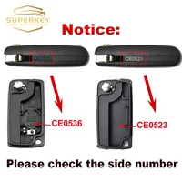 SUPERKEY ดัดแปลงรีโมทรถ Key Shell Flip Case สําหรับ Citroen C2 C3 C4 C5 Berlingo สําหรับ Peugeot 207 307 308 407 607 HU83 VA2 2