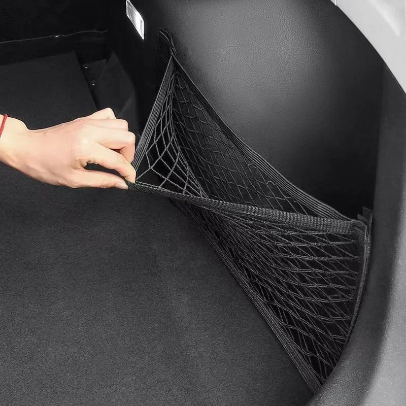 Car Trunk Organizer Double-layer Mesh Pocket Storage Bag for Car Back Rear Trunk car trunk organizer