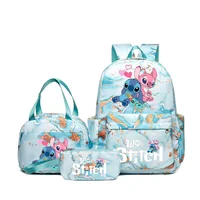 3Pcs Lilo & Stitch Anime Print Backpack Set, With Tote and Pouch, Large Capacity Lightweight And Breathable Outdoor Knapsack 2
