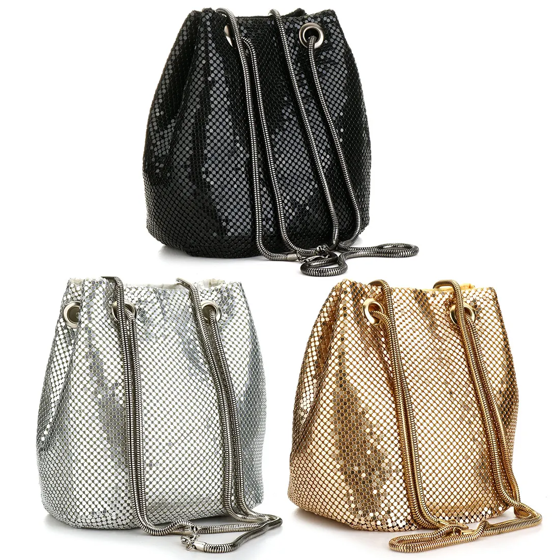 Crossbody Bag Women Shoulder Bag Women Messenger Bag Fashion Women Bucket Shoulder Bag Sequin Crossbody Bag for Evening Party
