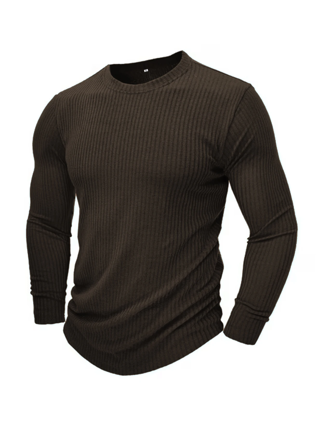 Herren Rundhals Langarm Strick-T-Shirt Einfarbiger Pullover Lässige & Formelle Passform Perfekt für Tägliches Tragen – Detail 25