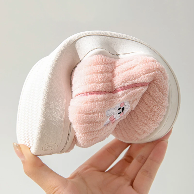 Cartoon Cotton Slippers Women's Warm Couple Home Use Thick Bottom Home Pedaling Feeling Fur Slippers Men's Winter Non-slip Shoes 4
