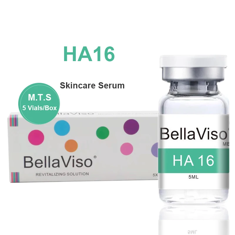 

BellaViso HA16 Face Essence Hyaluronic Acid MTS Hydrating Anti Wrinkle Moisturizing Anti Aging Skin Facial Serum 5mLx5 Vials/Box