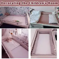  ﻿   Coussin d'oreiller de lit pare-chocs pour bébé de 2M de Long, pour protection de berceau de bébé, hauteur de 8cm, décor de chambre de lit, ensemble de literie 6