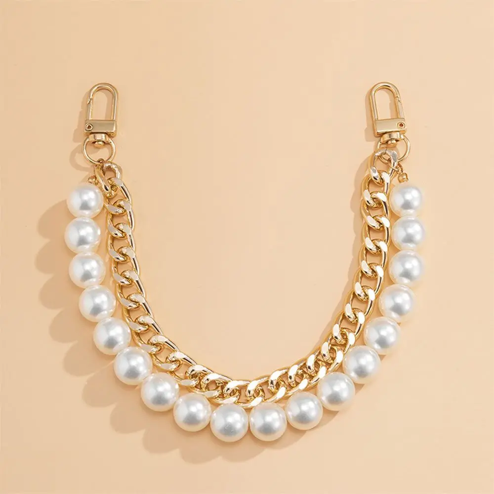 

Beaded Purse Bag Accessories Chain Straps DIY Replacement Handles Handbag Belt Bag strap Pearl Bag Strap Alloy buckle bag chain