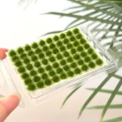 Static Grass Tufts for Miniature Garden Decor, Tiny Bonsai Grass for Crafting and DIY Micro Landscapes (Grass Green)