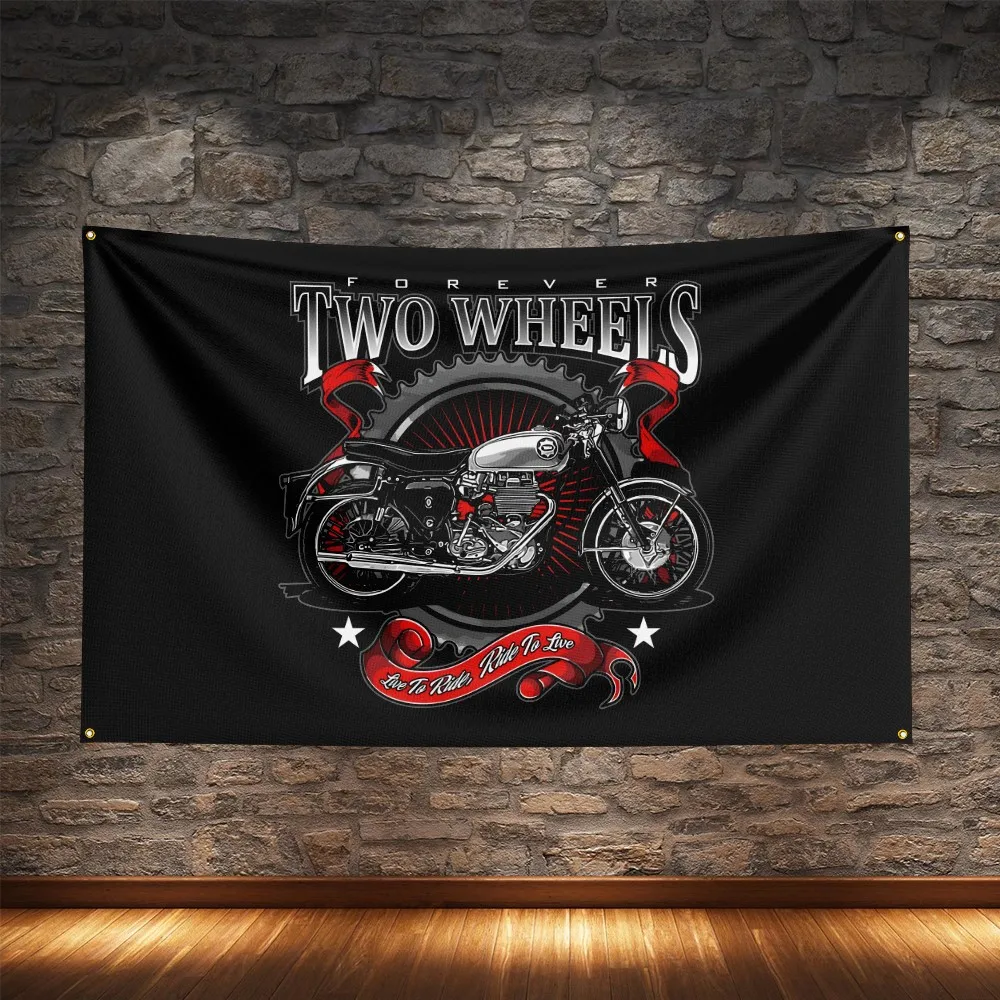 Route 66 Motorcycle Flag - Polyester Banner