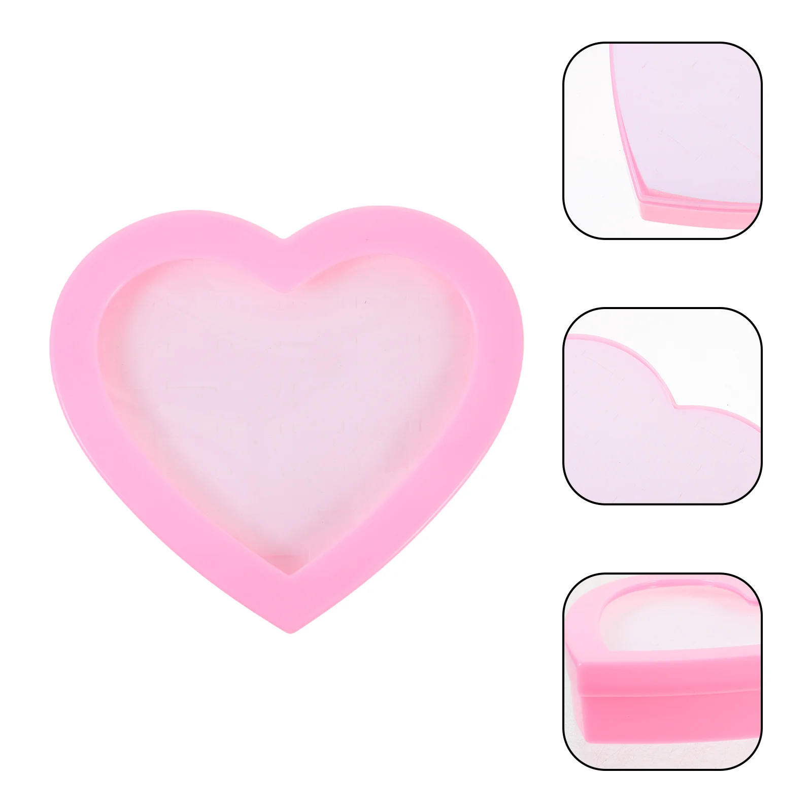 

Heart Shaped Ring Box Love Heart Clear Plastic Ring Box Earrings Jewelry Storage Box Display Organizer Case Foam Insert