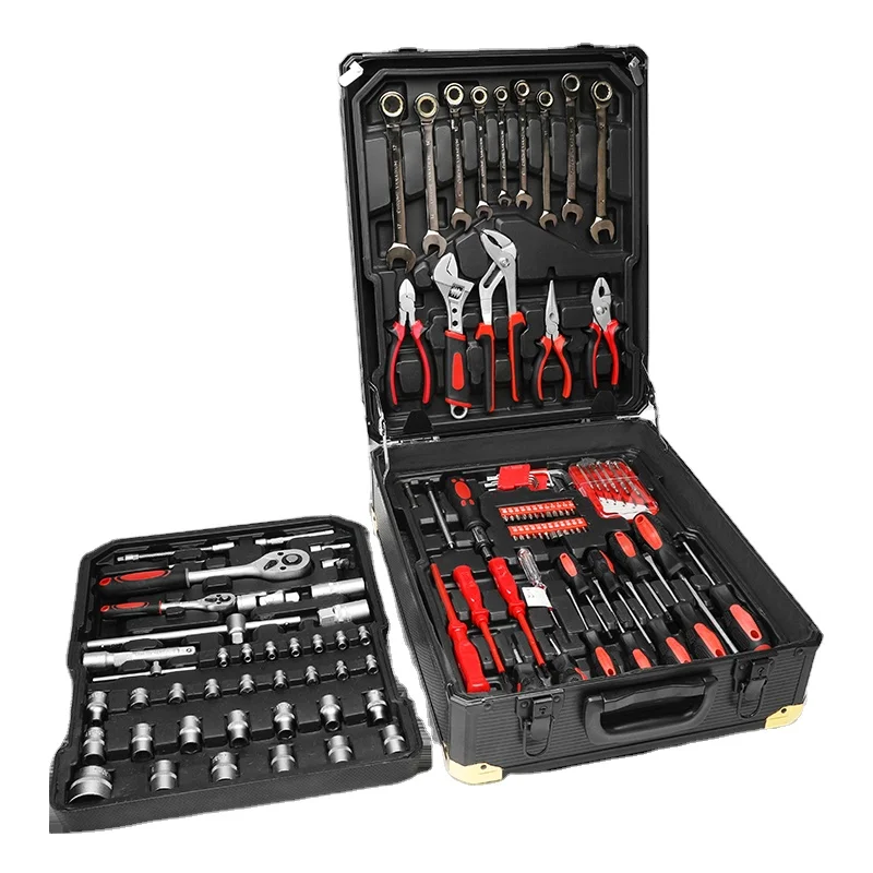 

Stock 187 Pcs Aluminum Case Tool Set House Repair Kit Set Hand Tool Set With Hammer Pliers Screwdriver