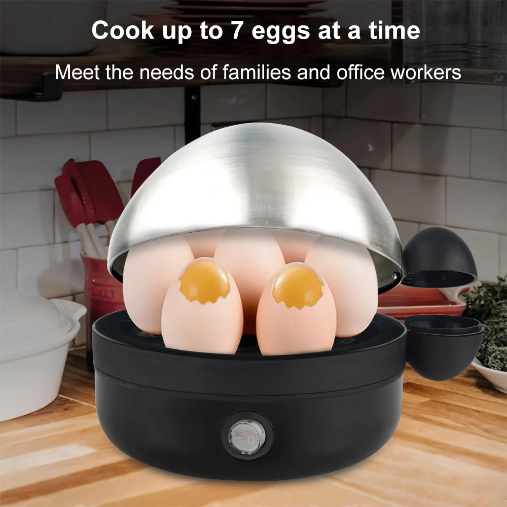 360W Electric Egg Boiler 7 Eggs Steamer Multifunctional Cooker with Auto Shut Off for Omelet Soft Medium and Hard Boiled Eggs EU 3