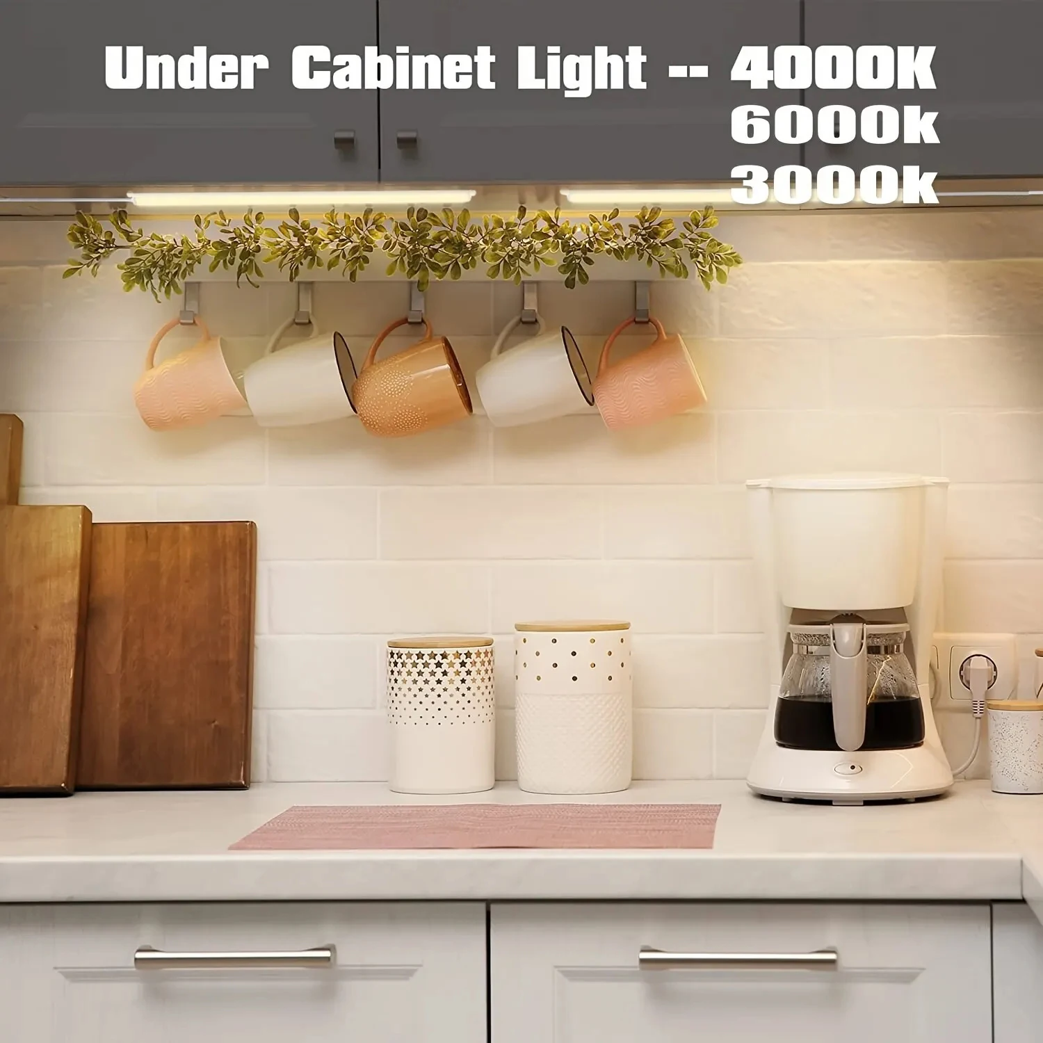 LED Night Light 1PC LED Under Cabinet Lighting USB Plug Dimmable 3 Color Changes Kitchen Bedroom Lighting With Magnetic Strip