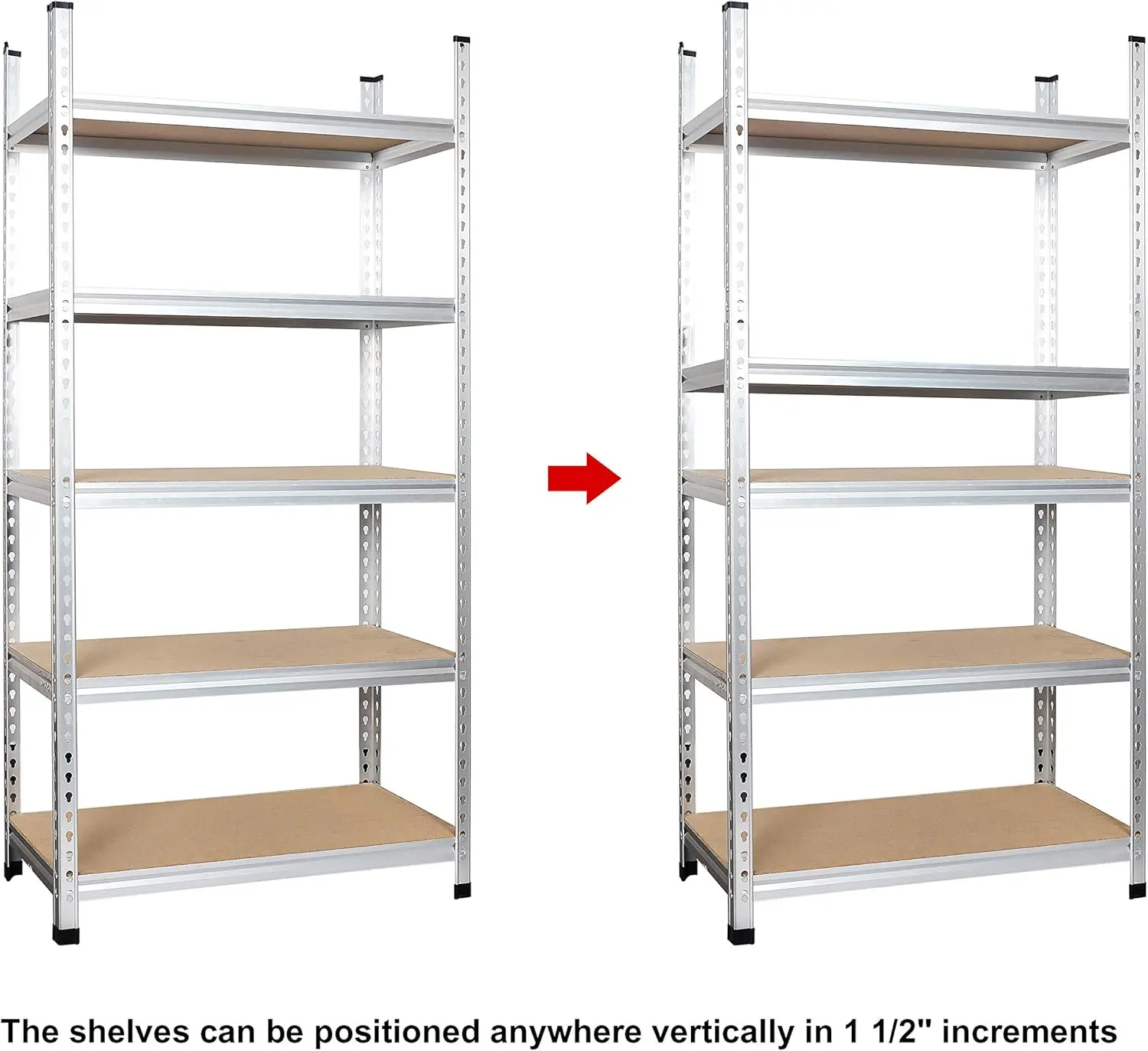 Medium Duty Storage Shelving Single Post Press Board Shelf - 48 x 18 x 72 Inches 5