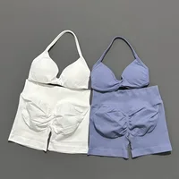2 Pieces Yoga Gym Set Women Seamless Strappy Yoga Bra High Waist Workout Scrunch Shorts Sports Set Fitness Clothes Sportswear - Image 6