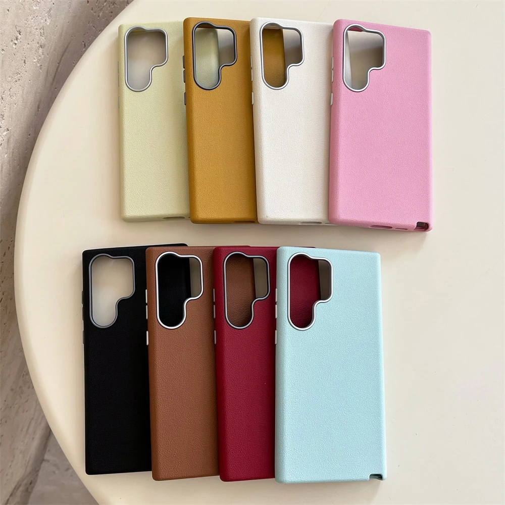 Thin Shockproof Leather Phone Case with Matte Skin Finish
