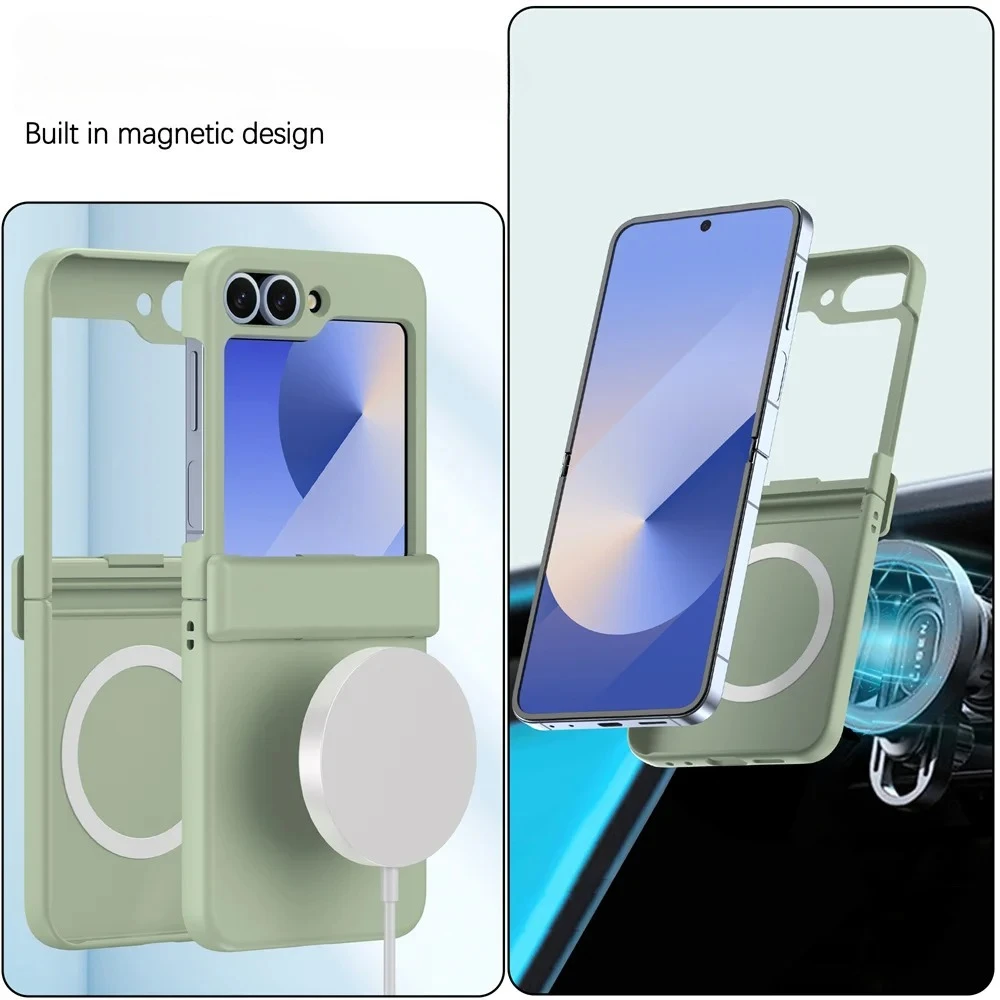 Matte PC Shockproof Hinge Protector Case with Magsafe - Solid Color