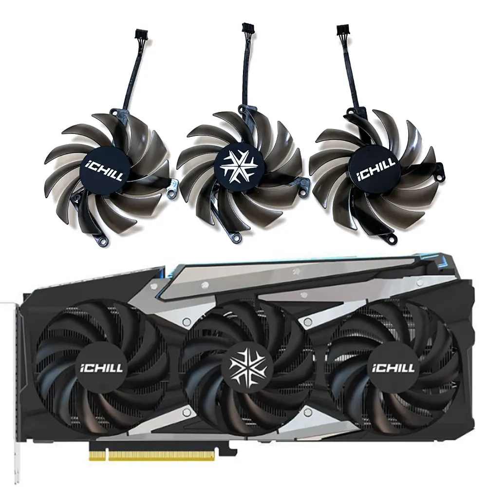 Nuovo Cf-12915S Inno3D Rtx 3060, 3070 Ventola Ichill X3, Per Ventola Di Raffreddamento Per Scheda Video Inno3D Rtx 3060, 3060Ti, Rtx 3070, 3070Ti Ichi
