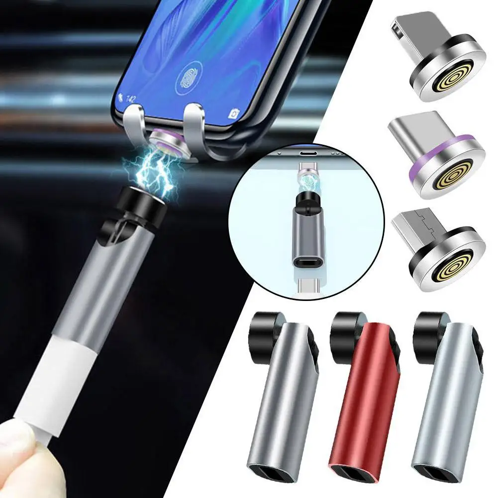 540 Degree 3-in-1 5A Fast Charging Type C Cable Rotating Magnetic Suction Adapter For Huawei Ipad Phone B9V0