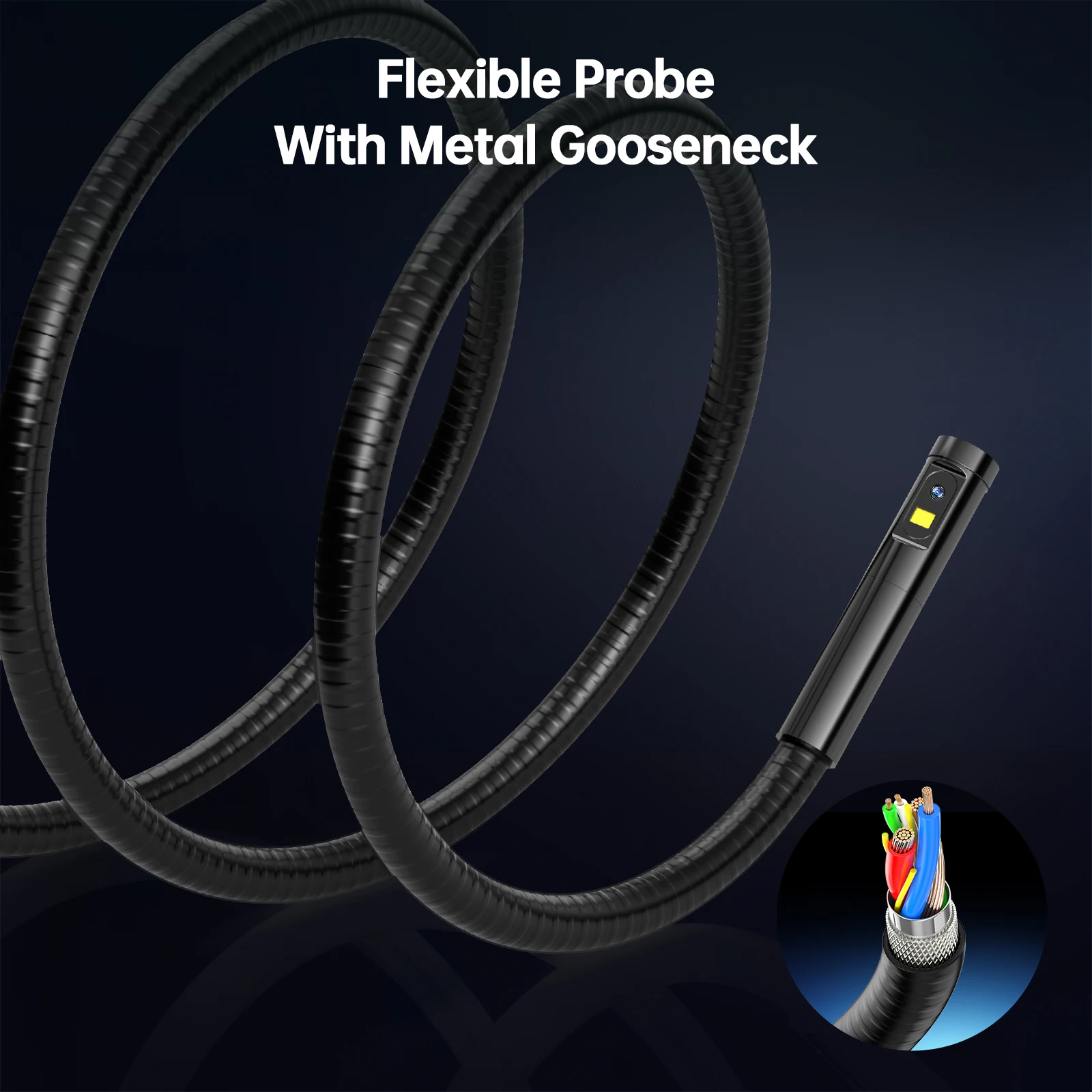Teslong 5 inches IPS Inspection Camera, Dual Lens Borescope, Endoscope Camera with 7 LEDs, 5000mAh, Flashlight, Case, 32GB 5