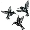 3Pcs Metal Hummingbird Wall Art Decor Hollow Out Iron Black Bird Statue Ornament 1