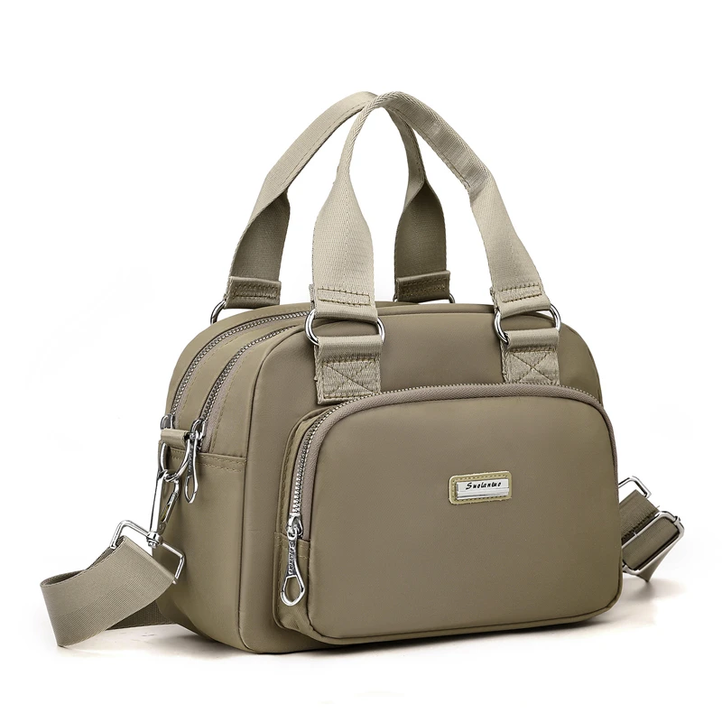 Women's Shoulder Bag - Crossbody Bag with Adjustable Shoulder Strap, Multi Layer, Handheld Bag, Solid Color, Elegant Style