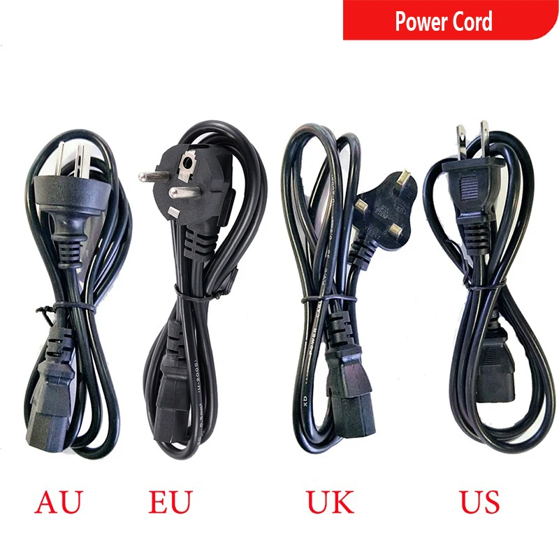EU US AU UK Plug AC Power Cord Wire IEC C13 Adapter for LED Power Supply PC Computer Monitor PSU Antminer Printer
