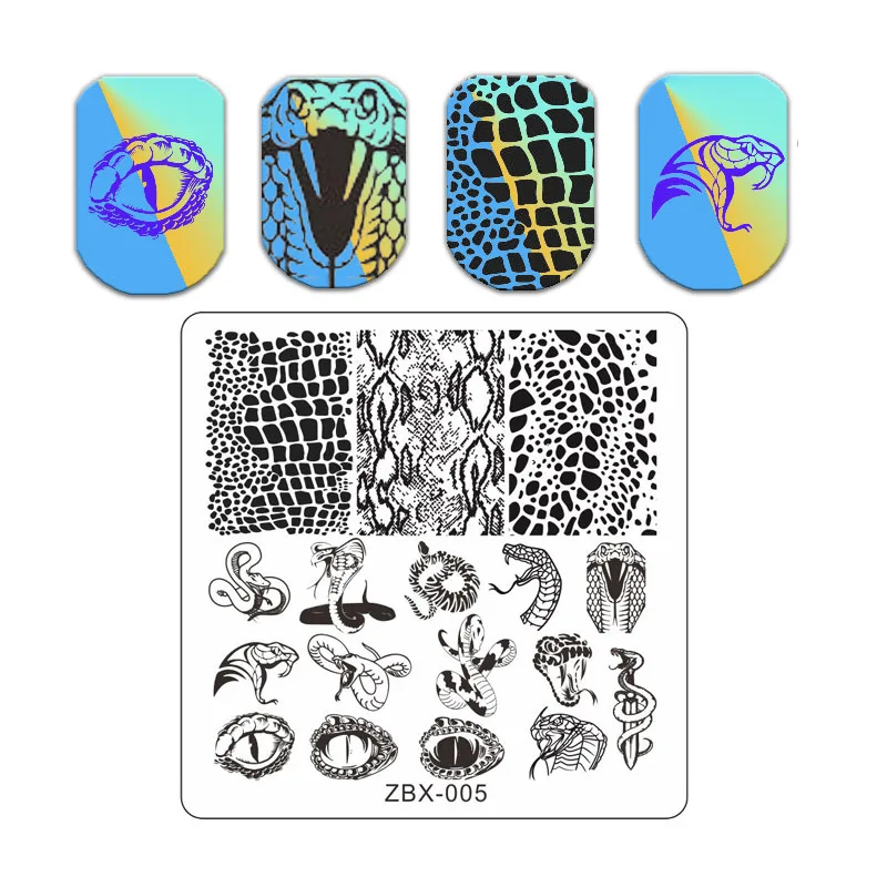 Dragon Eye Ink Stamping Plates  Cute Cat Claw Dog Stainless Steel Image Stencil Flower Leaf Nail Art Stamp Templates Line Face 6