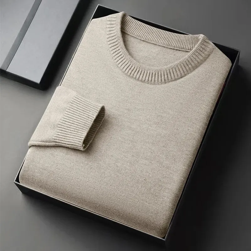 Men's Classic Crewneck Knit Pullover Sweater Long Sleeve Soft Casual Lightweight Solid Color Softwear for Men
