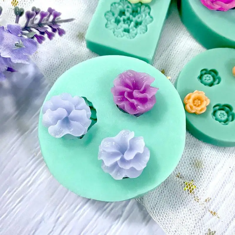 Small Flower Soap Fondant Icing Chocolate Mould Leaves Reusable Silicon 
