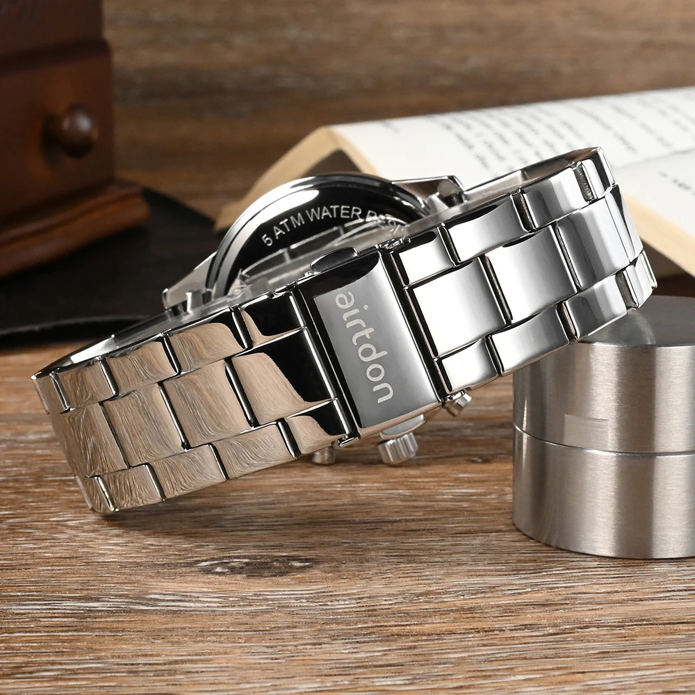 Airtdon New Men Watches Luxury Quartz Watch for Men Date+ Week Waterproof Watch  Brand Watch