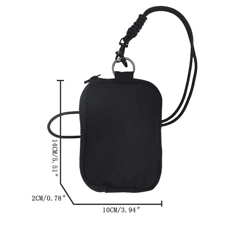 1Pc Outdoor Edc Molle Pouch Wallet Mini Portable Key Card Case Oxford Cloth Pouch Bag Purse with Carabiner Lanyard Bag