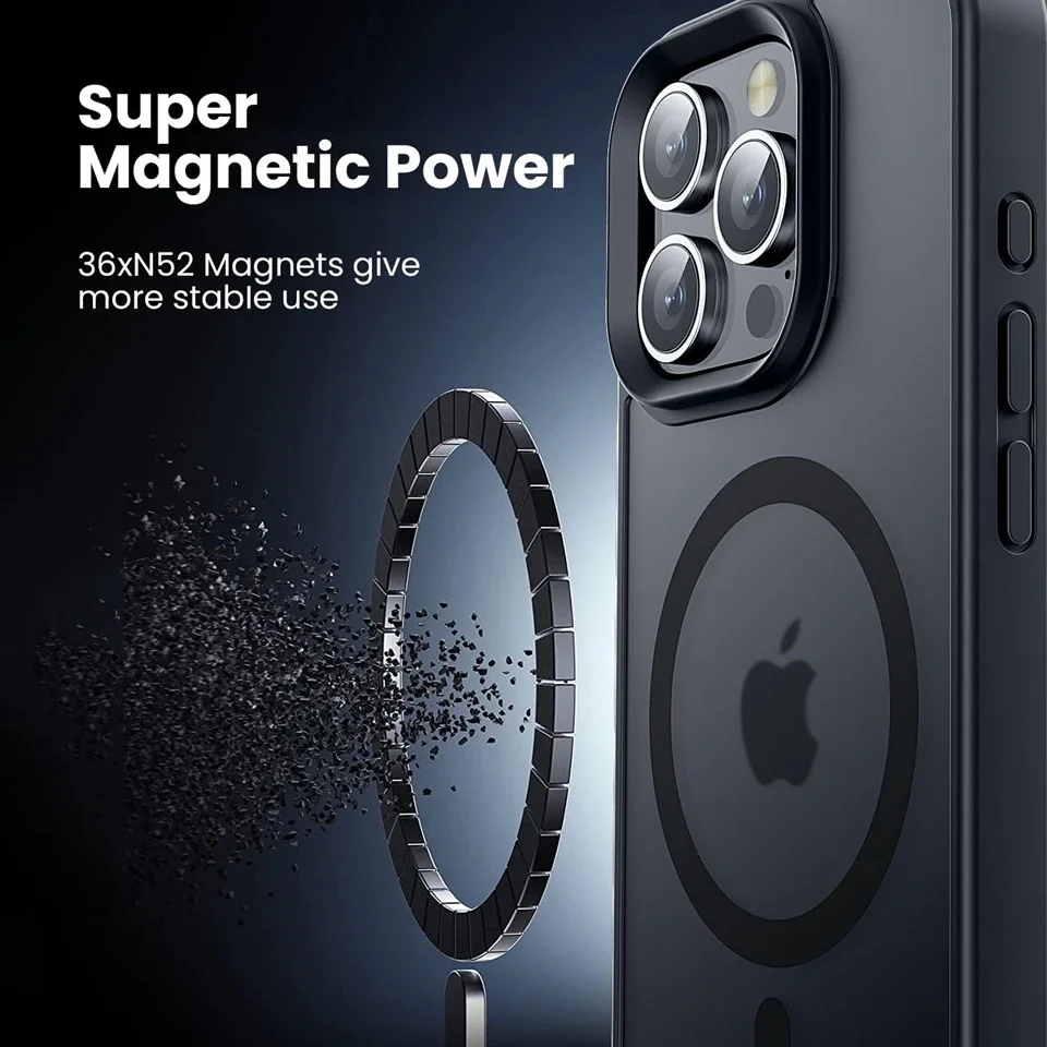 Luxury Matte Magnetic Phone Case with Magsafe and Shockproof Hard Cover
