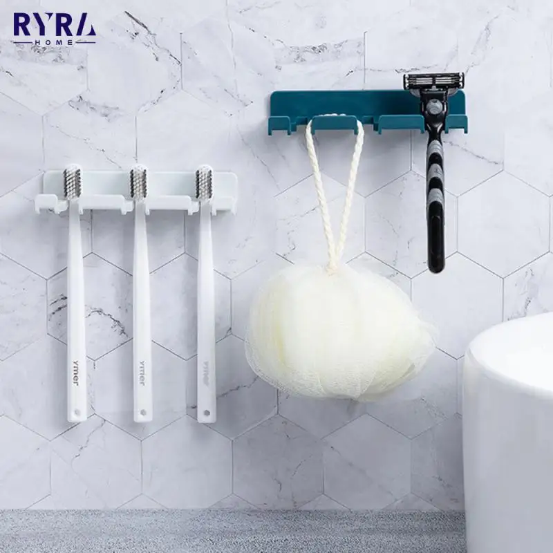Toothbrush Holder Toothbrush Holder Wall Mount Toothbrush Hanger Hook Storage Rack Toilet Stick Hooks Household Storage Accessories