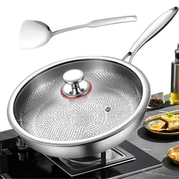 High-end titanium alloy pan household uncoated steak Pancake frying pan non-stick pan gas stove titanium pan Kitchen Cookware