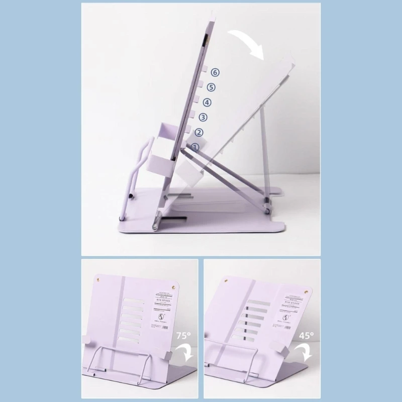 

Metal Book Stand Cookbook Document Reading Stand Rest Foldable Desk Book Holder