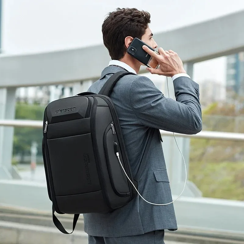 Multi functional Business Bag Waterproof Lockable Anti-theft Breathable Backpack USB Charging Large Capacity Travel Bag 4
