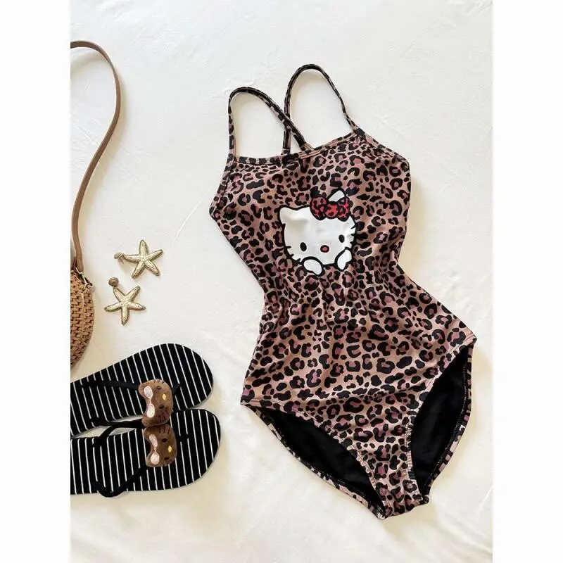 Sanrios Hello Kittys Swimsuit Creativity New Style Cartoon Beach Skirt Hot Selling Girls Ins Holiday Gifts Sweet Sling Backless 4