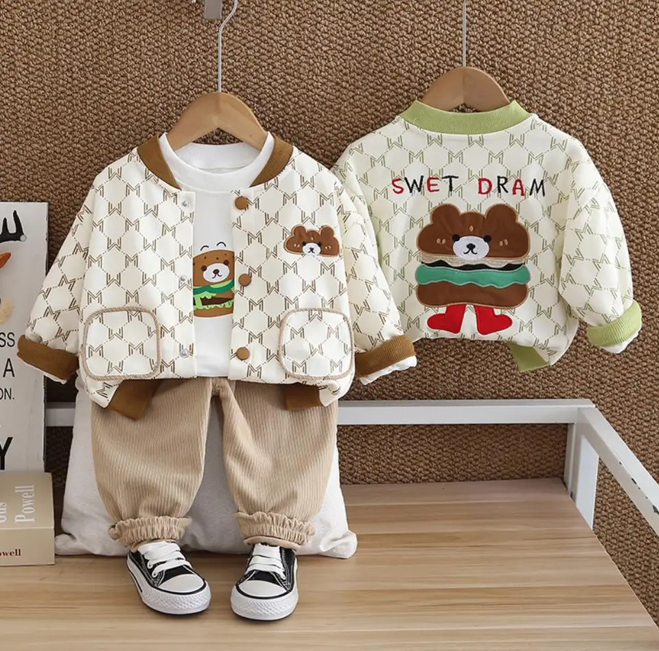 Conjunto Infantil Outono/Inverno - Jaqueta Beisebol + Calça | Meninos E Meninas 6m-3 Anos