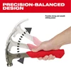 Milwaukee 48-22-9019 Finish Hammer 12oz Smooth Face Hybrid Claw Shock Absorbing Handle High Impact Force Tool Hammer 5