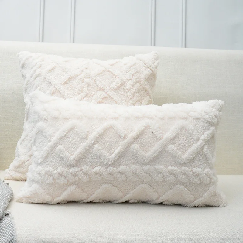 Decorative Plush Home Pillows Retro Fluffy Soft Throw Pillow Cover For