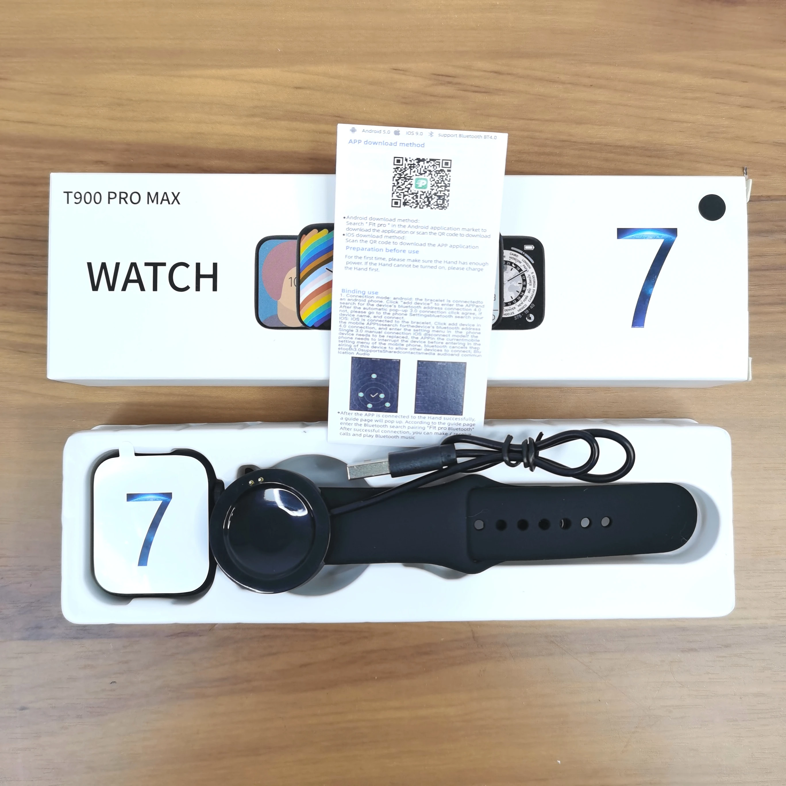 T900 Pro Max Smart Watch 7 with Two Buttons Men Women DIY Watch Face Bluetooth Call Waterproof Sport Watch IWO 13 Series 7 44mm 