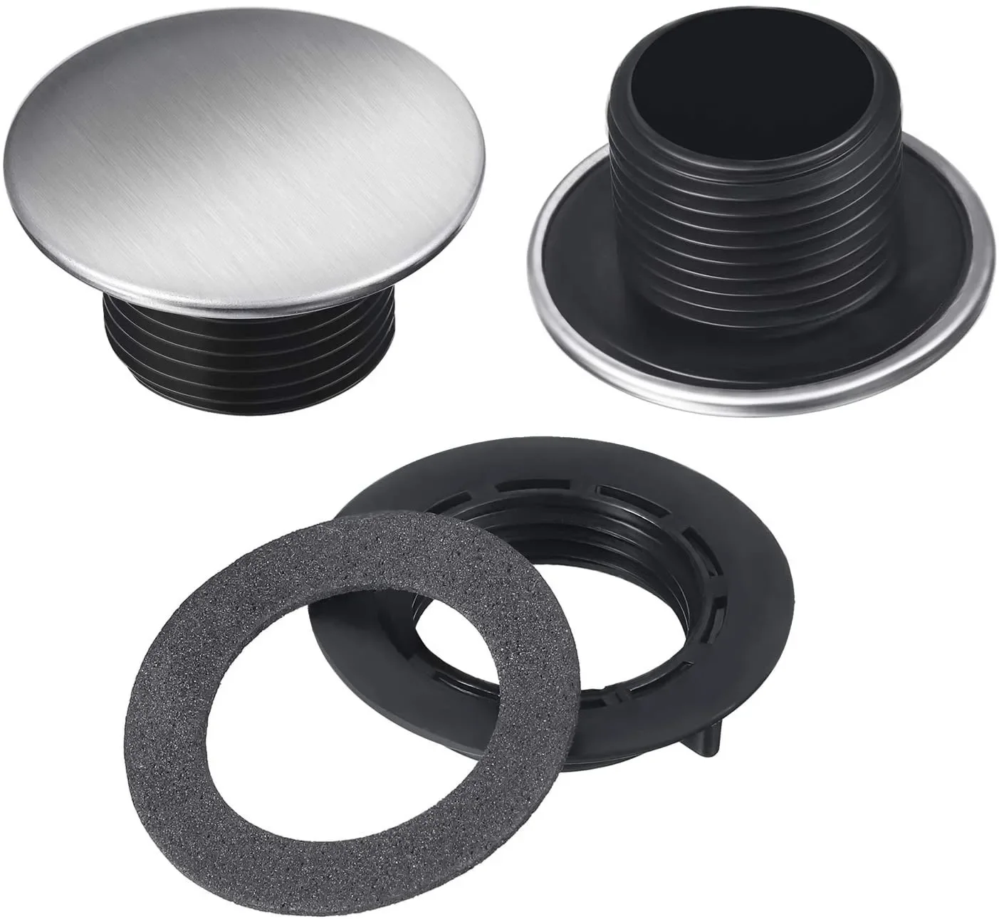 Copri Foro Rubinetto Lavello In Acciaio Inox - Tappo Decorativo Antiperdite Per Cucina/Bagno