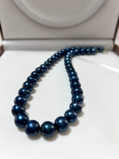 7-8mm Double or Single-row Dark Blue Freshwater Pearl 18