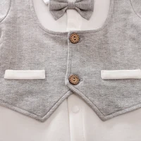 Long Sleeve Baby Boys Gentleman Suits Outfit Infant Clothes Toddler Onesie Costume Romper Jumpsuit 100% Cotton Spring and Autumn 4