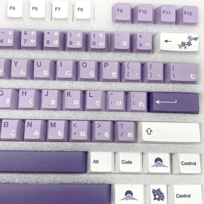 Wisteria Theme Keycap Japanese 140 Keys Cherry Profile Premium 5 Side DYE Sublimation PBT Key Caps For Mechanical Keyboard mechanical keyboard keycaps