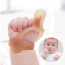 Mordedor de mano de seguridad para bebé, juguetes de dentición de mano anticomer, chupete de silicona para recién nacidos, juguete Molar para niño y niña, mordedor de pulgar