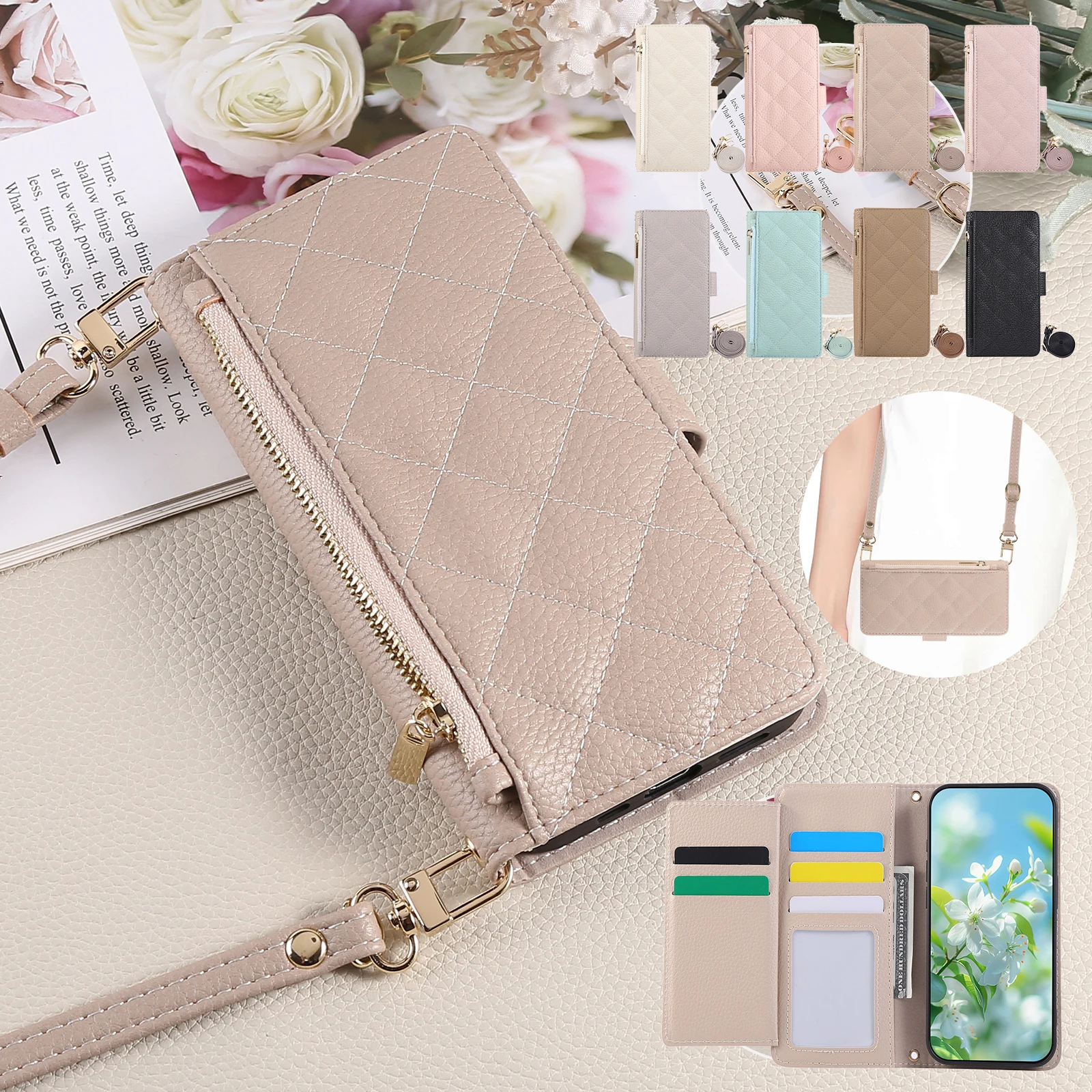Stylish Crossbody Wallet Phone Case with Detachable Strap