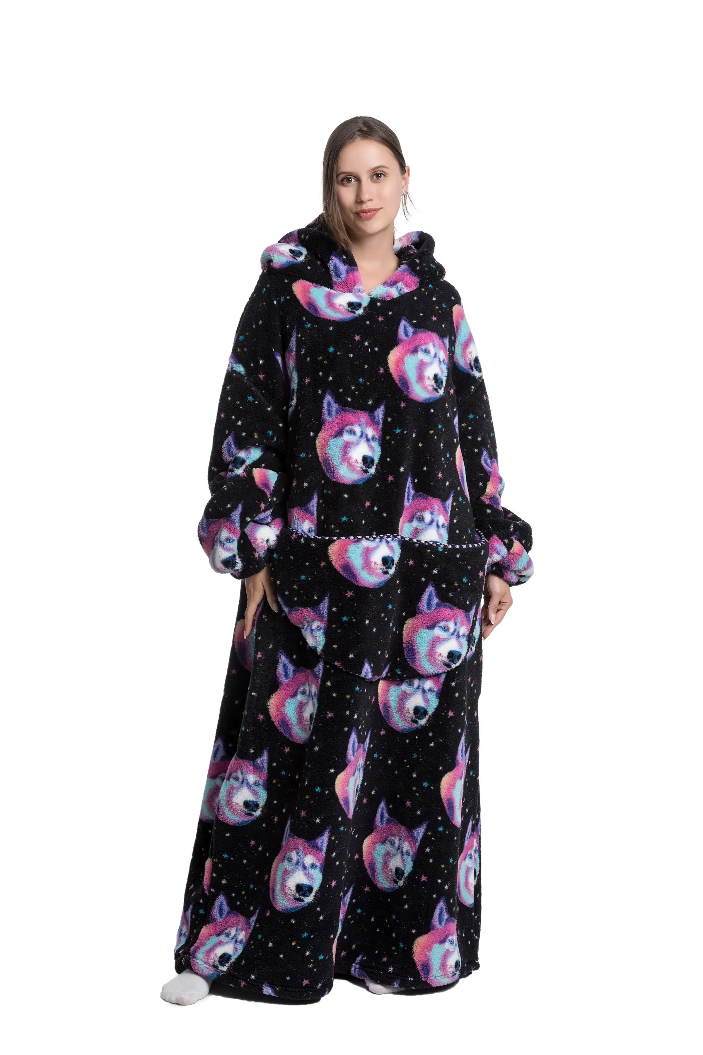 Queenshin Felpa Coperta Oversize Unicorno Rosa Con Cappuccio E Tasca - Morbida Sherpa E Pile - Calda E Confortevole Per Donna - Taglia Unica - Regalo Perfetto Per Relax, Divano, Ufficio - 5